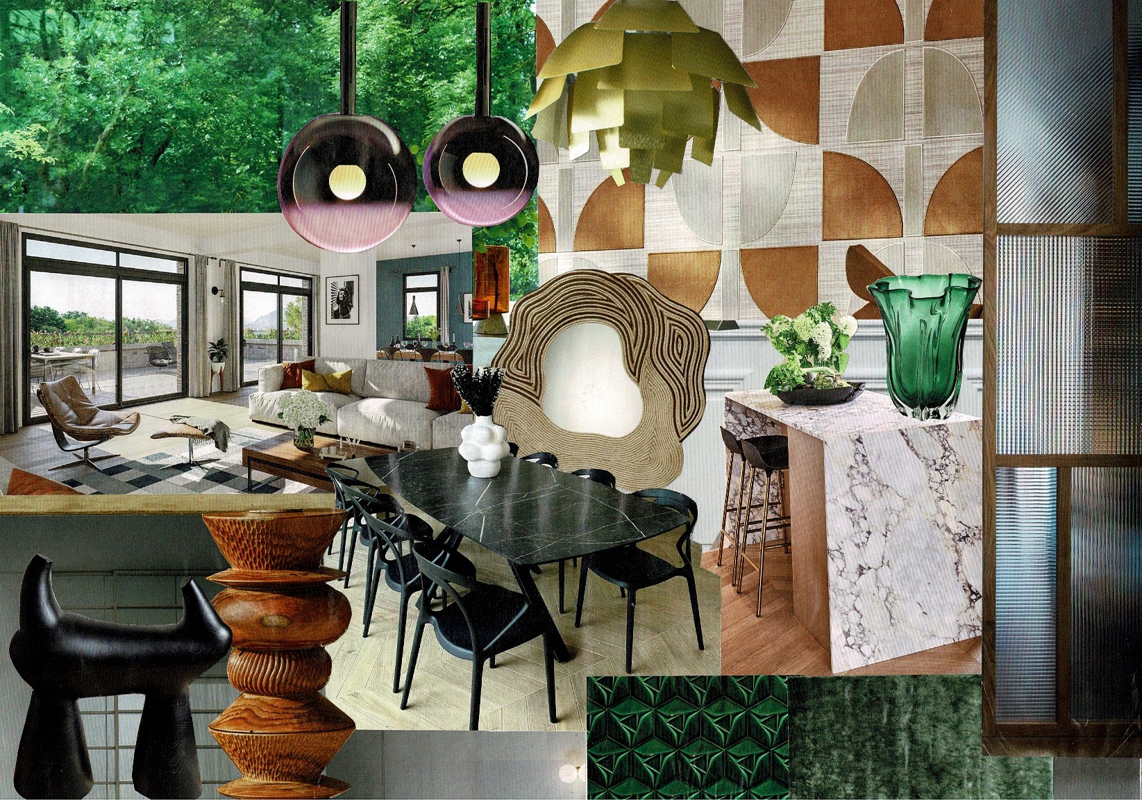 Moodboard tons de vert