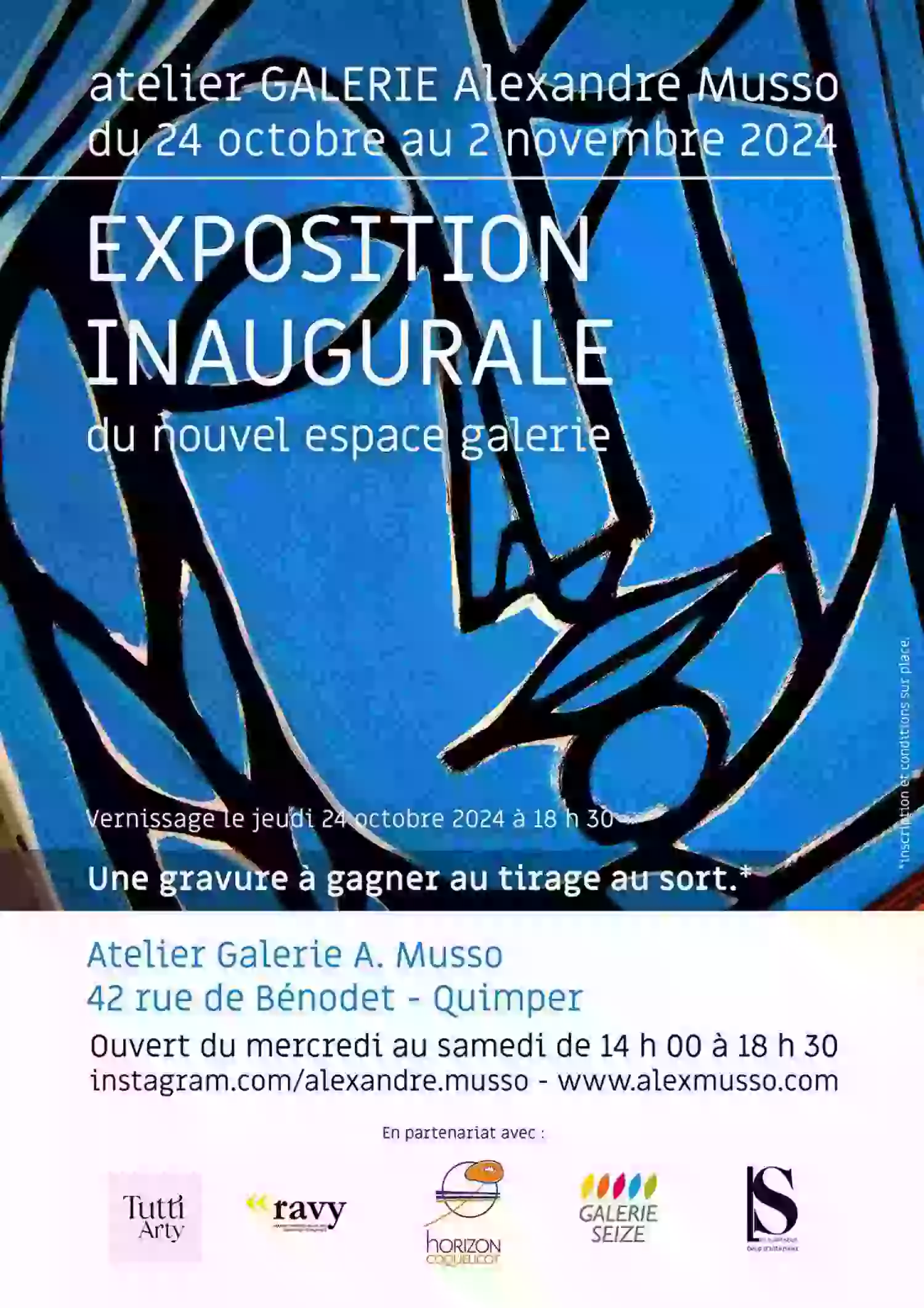 Le studio soutient le vernissage de la galerie d'Alexandre MUSSO, le 24 octobre 2024